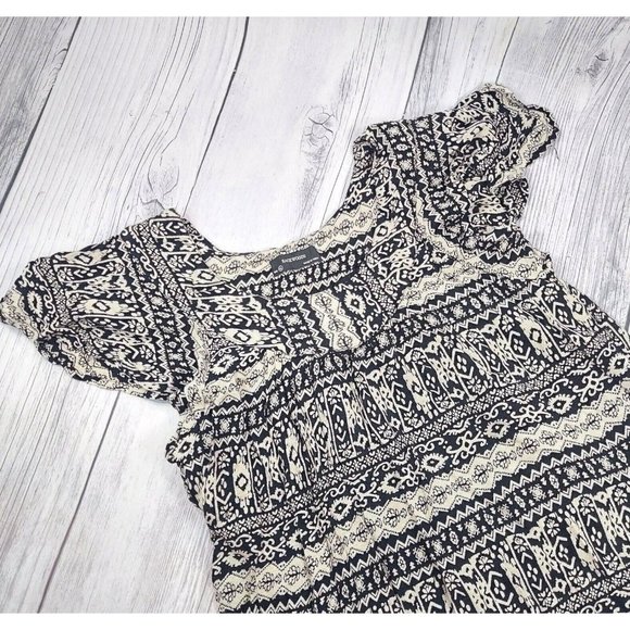 Summer Dress Butterfly Sleeve Long Loose Comfy Top Dress Black/Beige Size XL - Picture 6 of 12